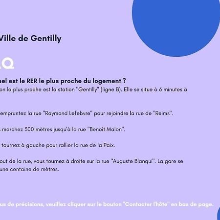 Appartement Cosy Au Calme, Proche De Paris Et Du Rer B Gentilly Esterno foto