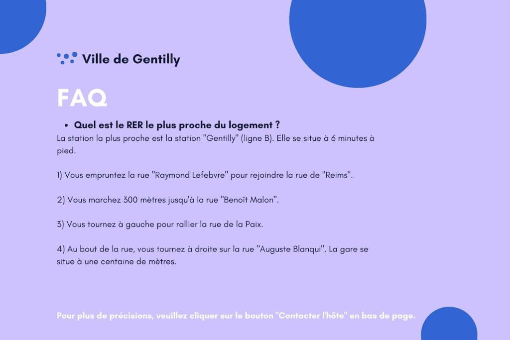 Appartement Cosy Au Calme, Proche De Paris Et Du Rer B Gentilly Esterno foto